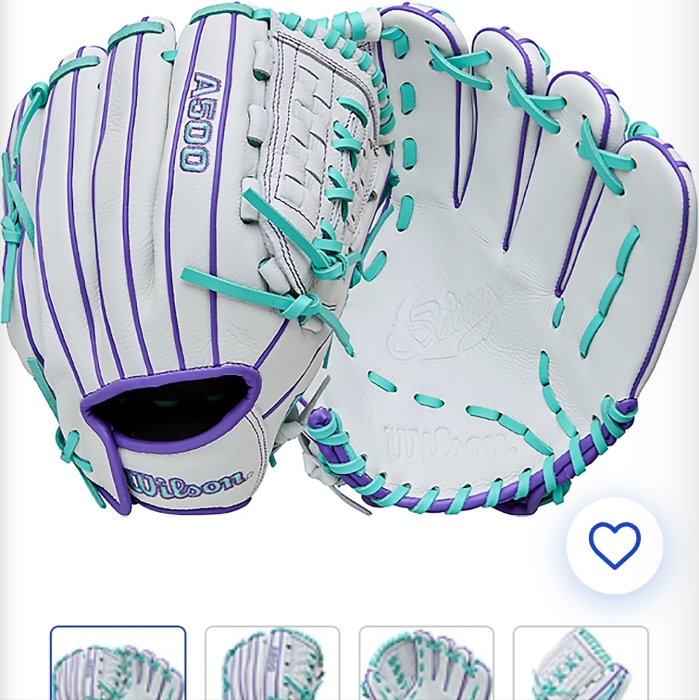 Wilson Kids' White and Purple Baseball Glove